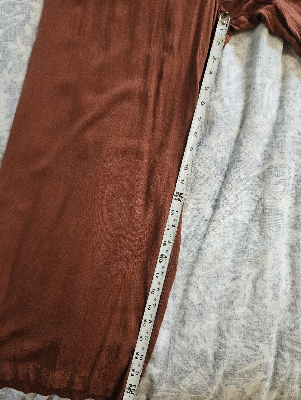 American Eagle Flowy Vacation Wide Leg Rust Fairy Pull On Pants - Picture 6 of 7